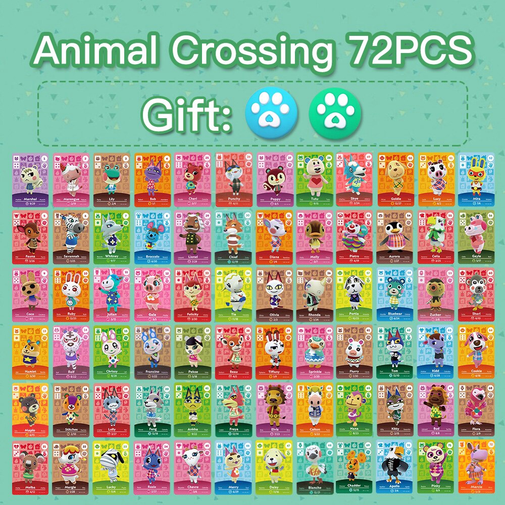 Thẻ trò chơi Animal Crossing 24 loại cho NS Games Amibo Switch/lite