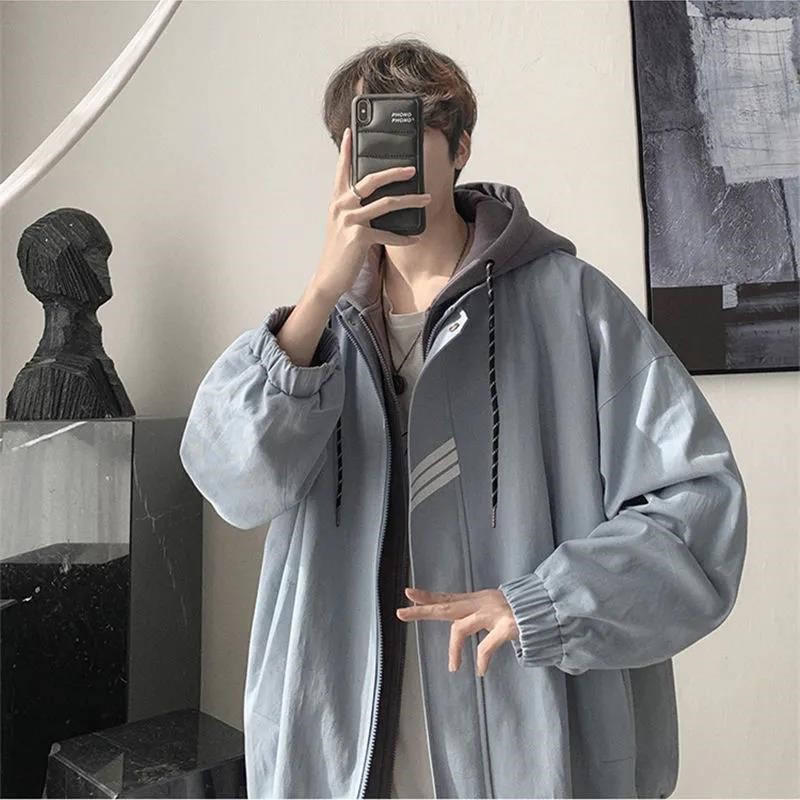 Áo khoác bomber giả hai lớp phong cách Hàn Quốc cho nam