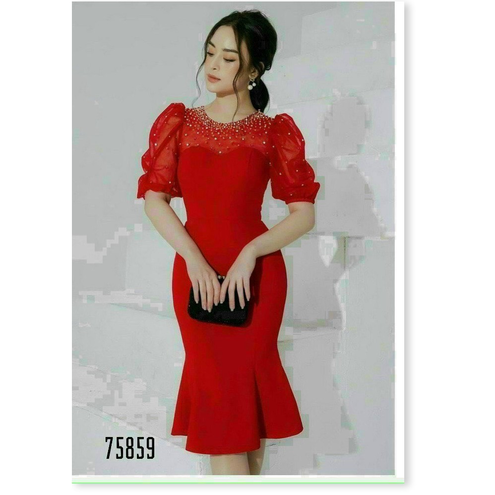 ĐẦM DỰ TIỆC BODY NỮ ĐUÔI CÁ ĐÍNH ĐÁ SANG CHẢNH TH