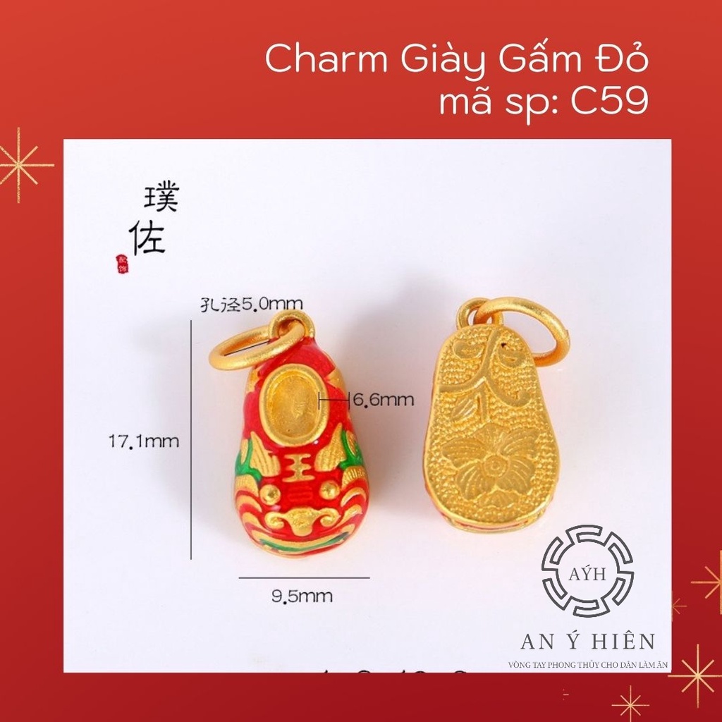 Charm Giày gấm đỏ #C59 ( An Ý Hiên)