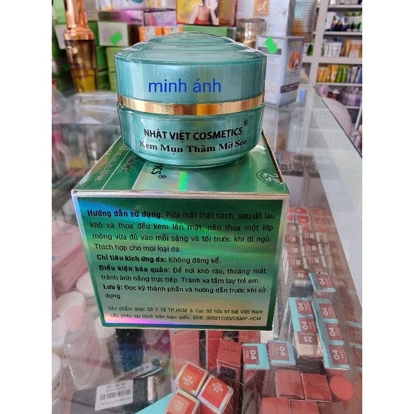 Kem trà xanh tinh chất serum nhật việt mụn - thâm - mờ sẹo 10gr