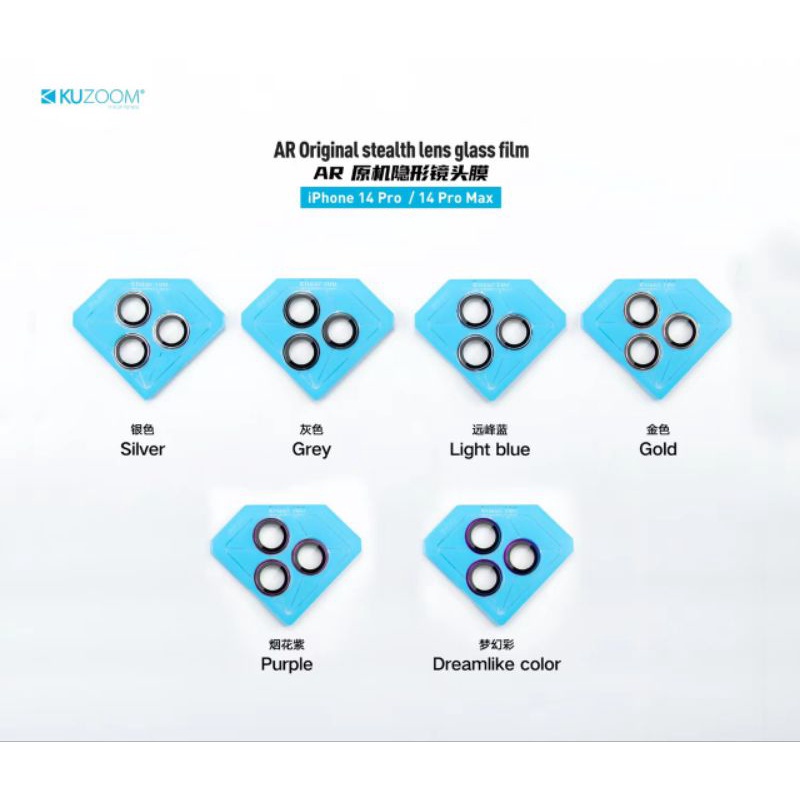 bộ dán mắt camera KUZOOM 14 PRO MAX / 14 PRO / 14 MAX/ 14 chính hãng siêu đẹp