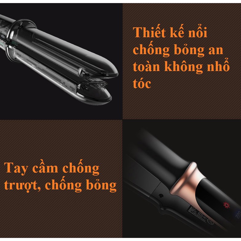 Máy kẹp duỗi, ép tóc,uốn cúp xoăn lọn đa năng Kailexin gồm 4 chế độ nhiệt