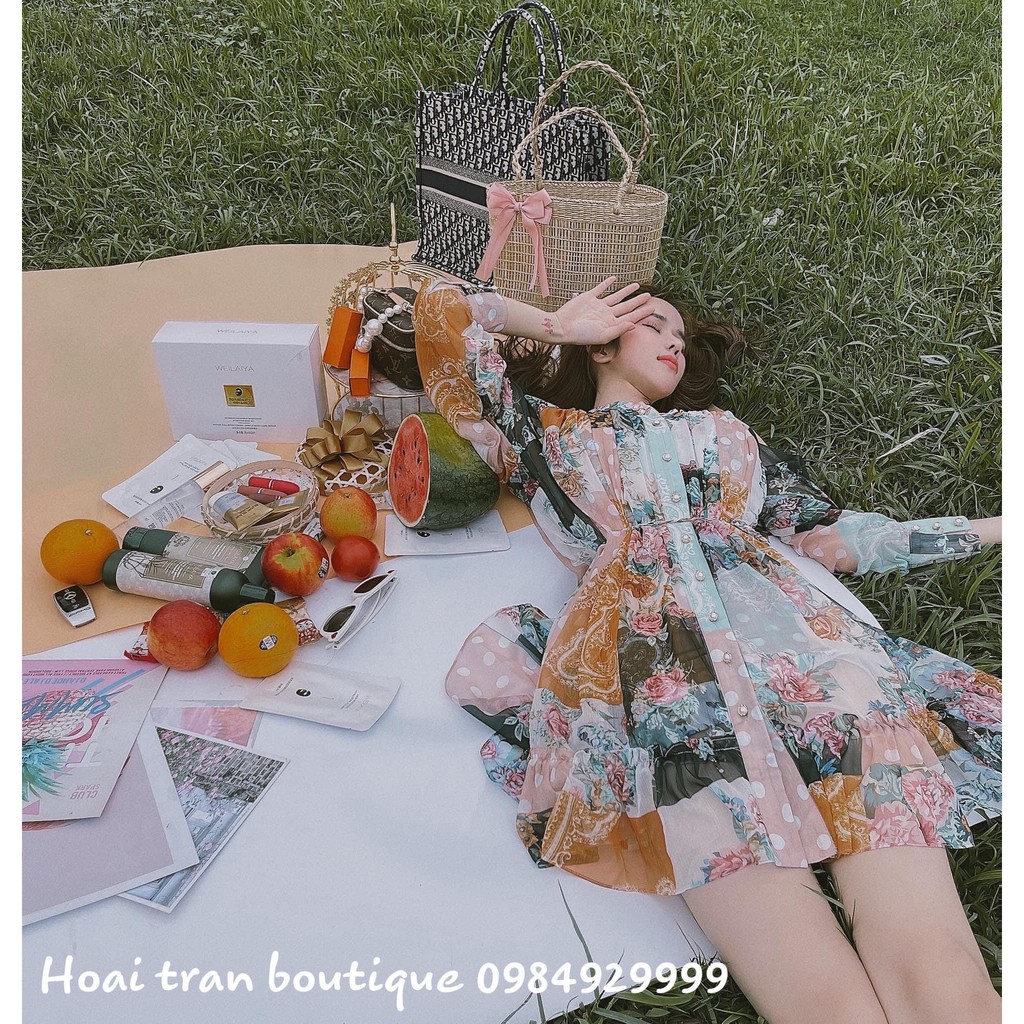 Set đồ nữ cá tính, set váy hoa liền thân đi chơi sang chảnh mùa hè đẹp 8A00165 | BigBuy360 - bigbuy360.vn