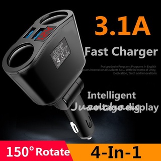 Tẩu Sạc Nhanh Qc3 Hai Cổng USB 3.1A 2 Cổng Màn Hình LCD 12-24V Cho Xe Hơi