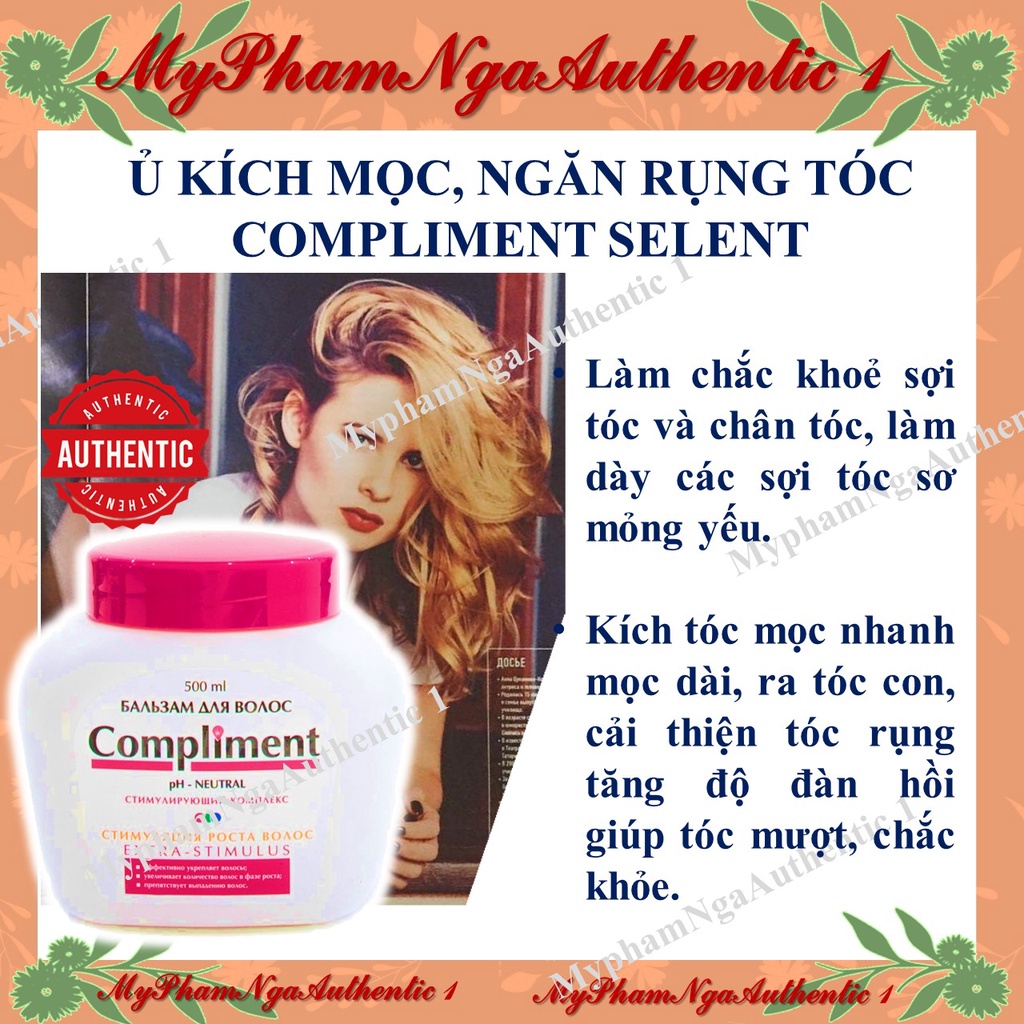 Ủ tóc siêu kích mọc tóc, chống rụng COMPLIMENT Nắp Hồng