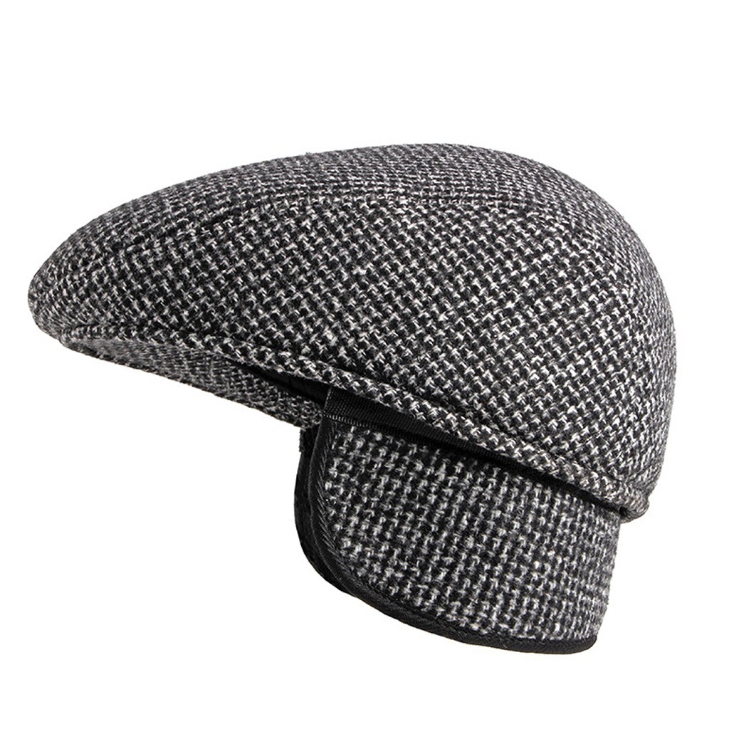 Mũ nồi – Nón beret che tai kẻ sọc nhỏ thu đông cực đẹp dành cho nam trung niên – Nón beret vải len, nỉ dạ cao cấp