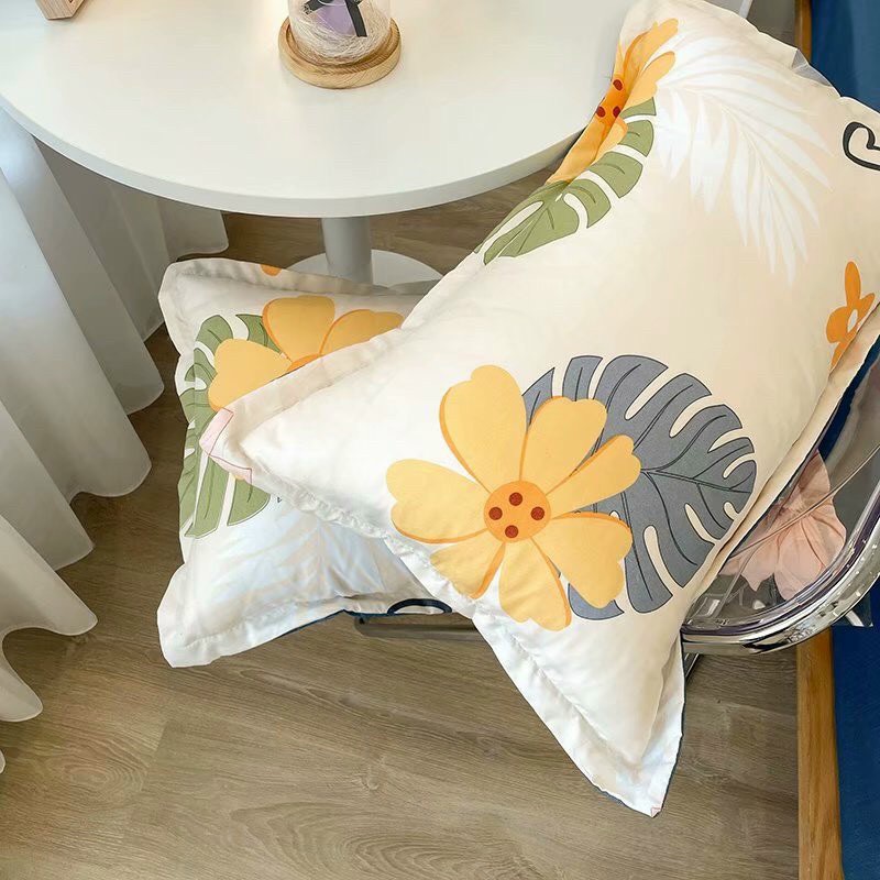 Bộ chăn ga gối Cotton Poly Boss Decor Hoa good day, vỏ chăn mền, drap giường và 2 vỏ gối | BigBuy360 - bigbuy360.vn