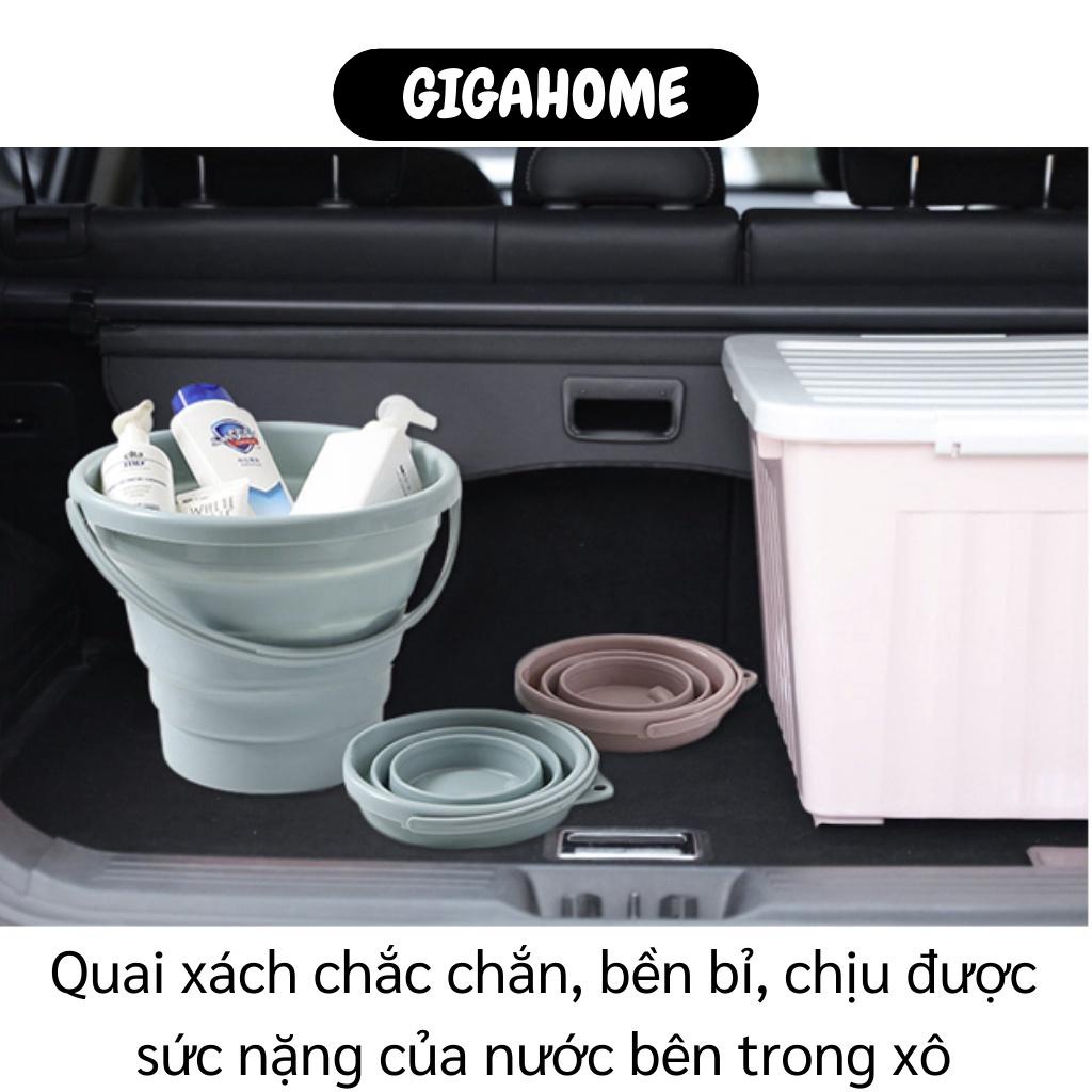 Xô nhựa gấp gọn FREESHIP Xô nhựa có thể gấp gọn 5L có quai xách tiết kiệm diện tích 9434