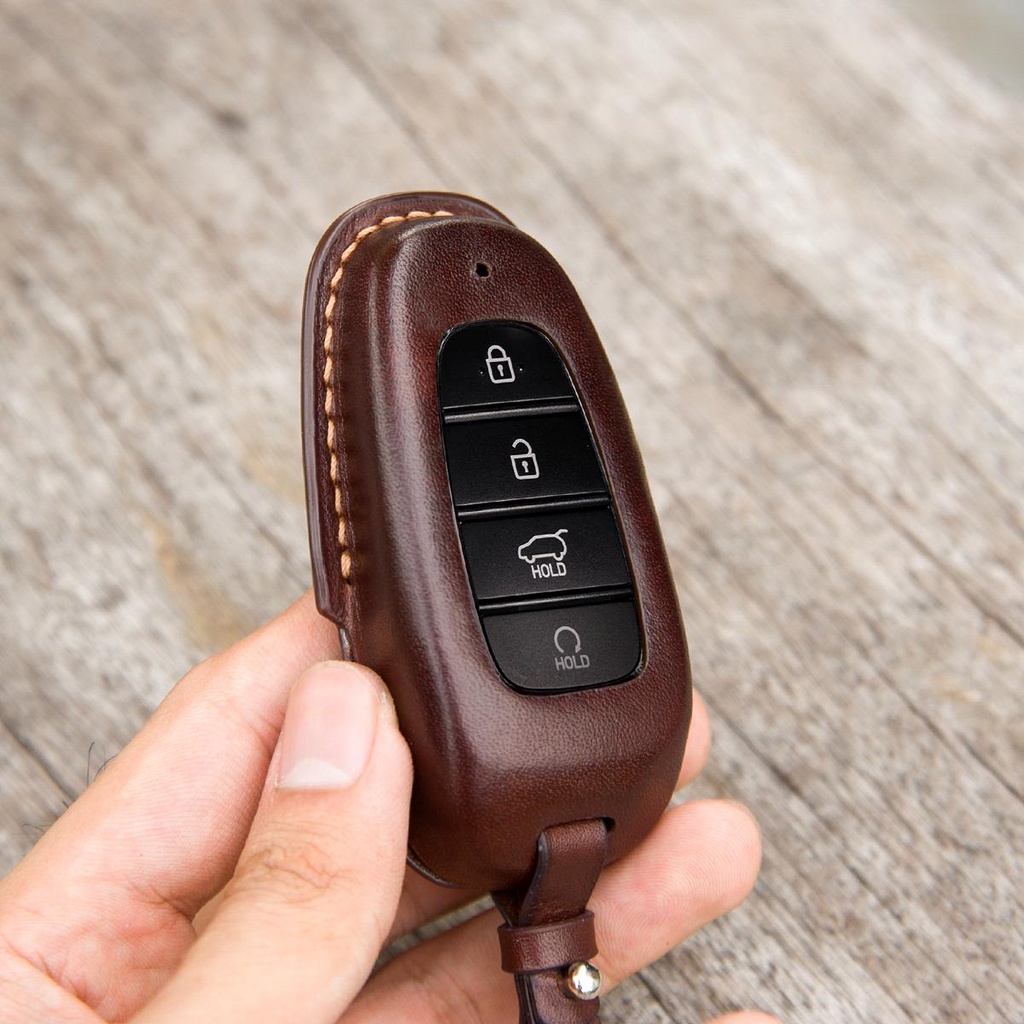 Bao da chìa khóa ô tô Santafe 2021 - Bao da chìa khóa ô tô DTLeather