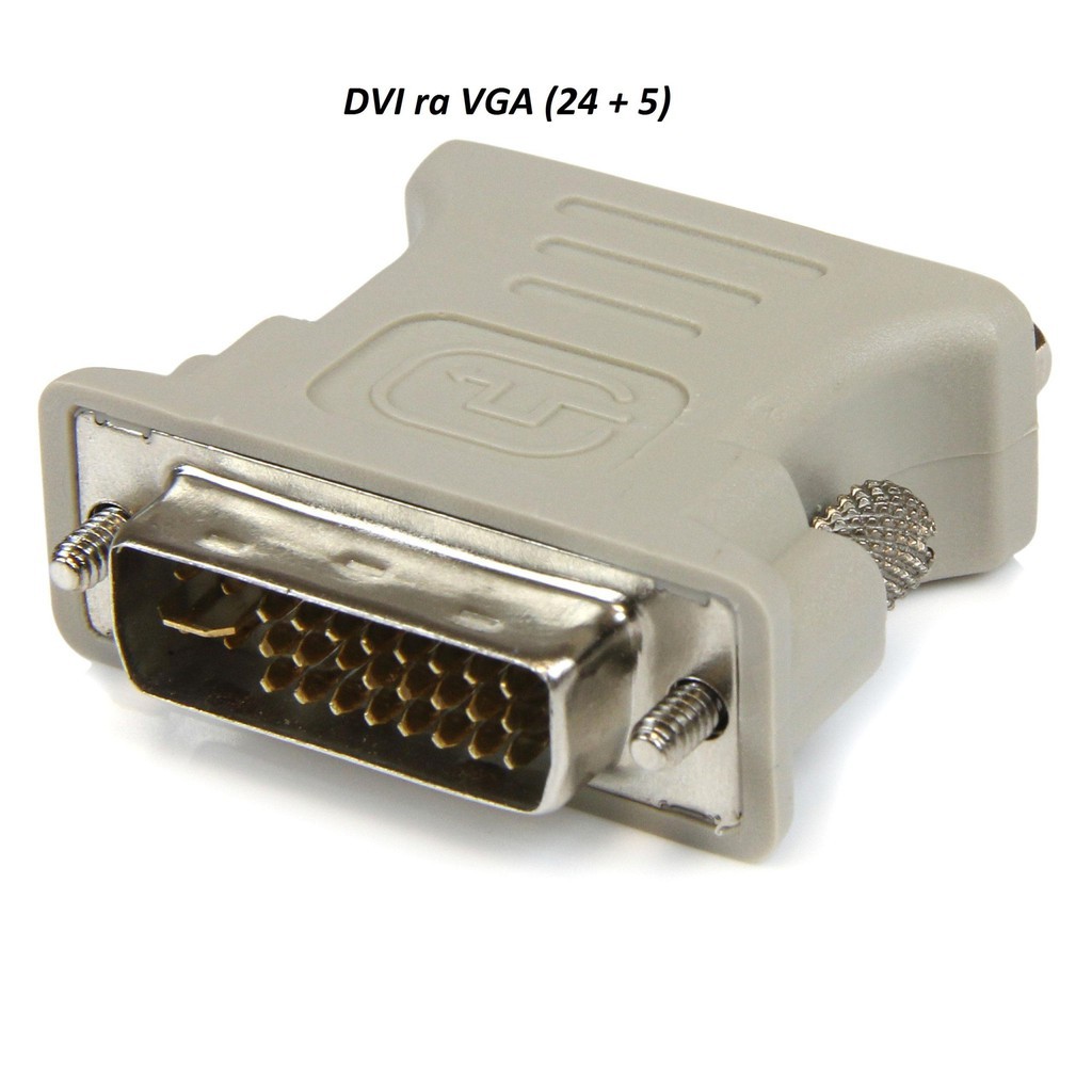 Đầu chuyển DVI ra VGA. Có 2 loại 24 + 1 hoặc 24+5. Vi Tính Quốc Duy | BigBuy360 - bigbuy360.vn