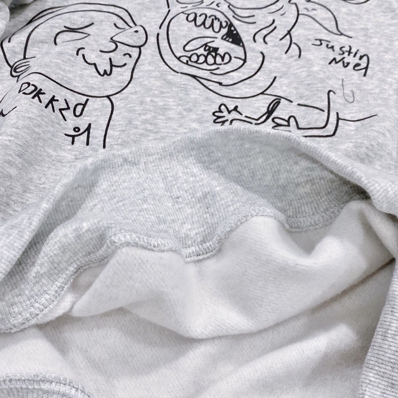 Áo khoác hoodie unisex hoạt hình xám in hình cực chất