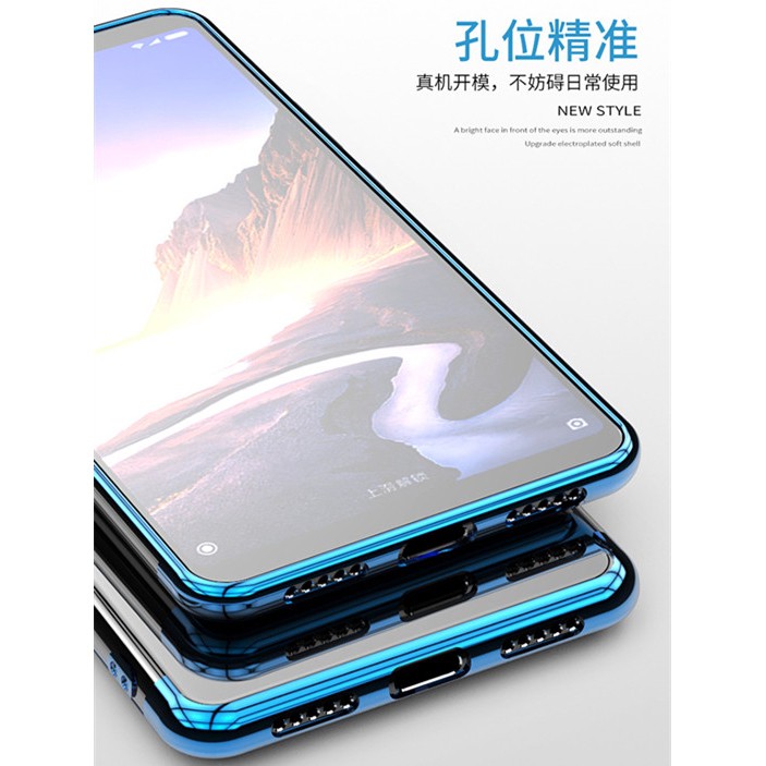 Ốp điện thoại trong suốt viền màu thời trang cho Xiaomi Mi Max 3 Redmi 6A 6 Pro