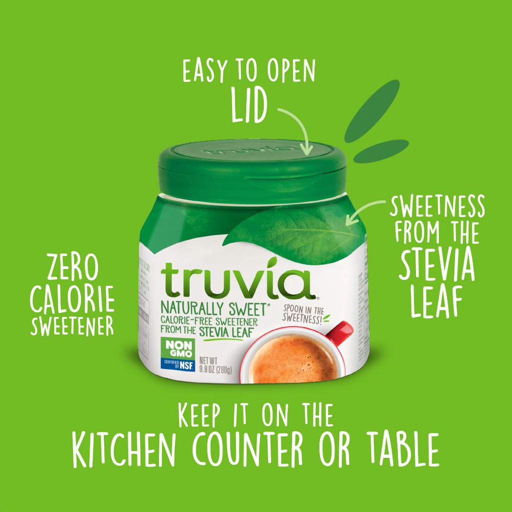 Hũ 280g đường cỏ ngọt (kiêng) Truvia Natural STEVIA Sweetener, Non-GMO, Gluten-free, Kosher - MONK FRUIT