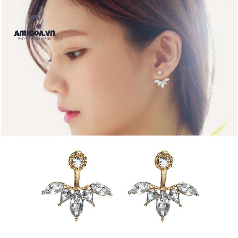 Bông Tai Hình Hoa Cúc Đính Đá zircon Bằng Hợp Kim Đơn Giản Thời Trang