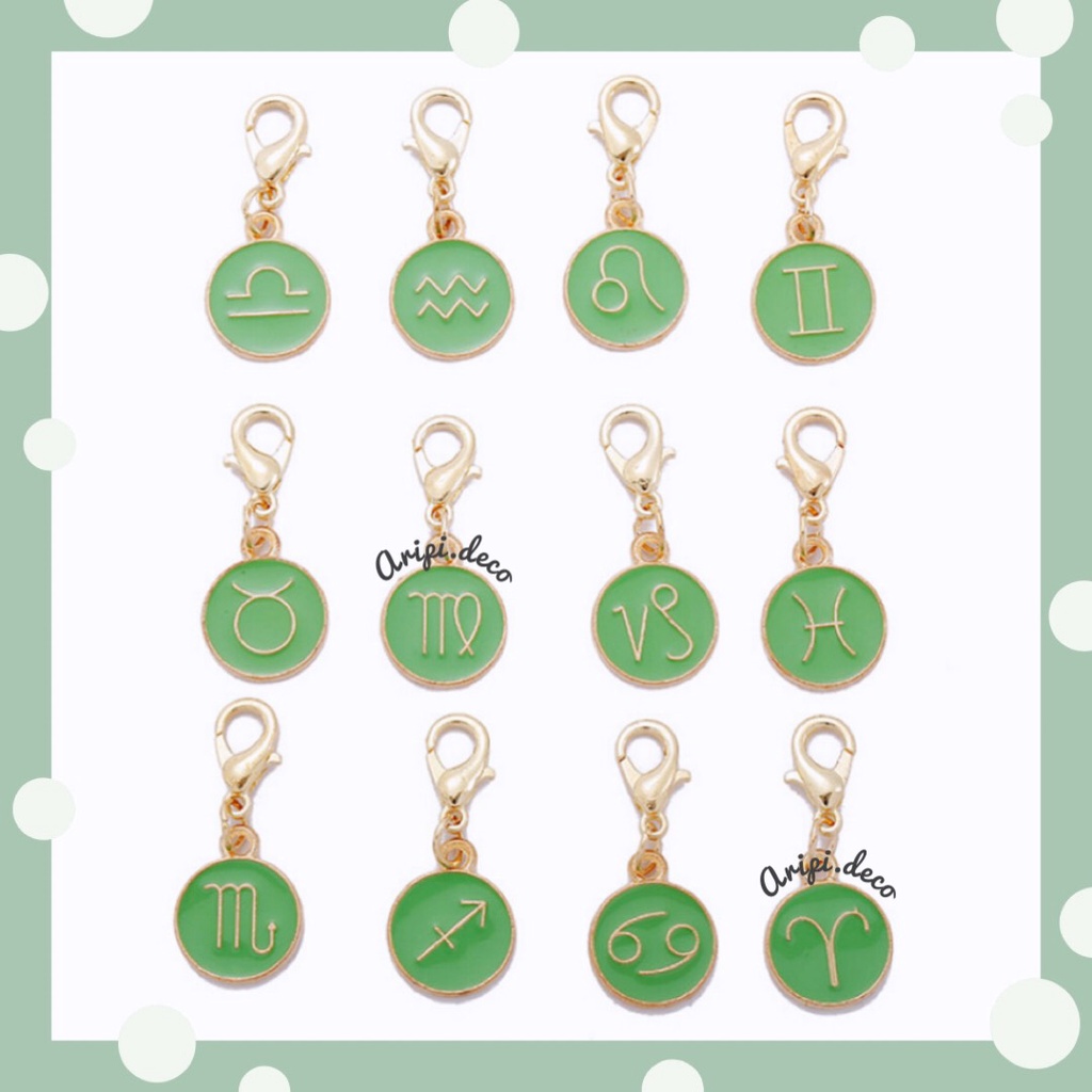 Charm kim loại size nhỏ cung hoàng đạo Hoàng Đạo Zodiac Sign đủ màu pastel K1 /Nguyên liệu handmade