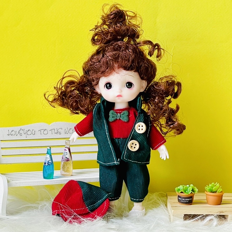 Búp bê BJD 17cm khuôn mặt dễ thương kèm hộp gói quà tặng sinh nhật đồ chơi cho bé gái