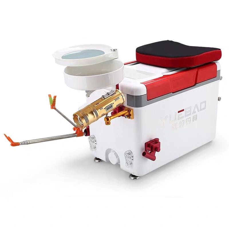 Thùng câu đài 28L full pas+khay mồi+gác cần