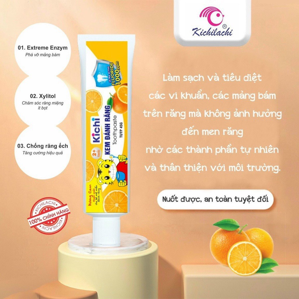 Kem đánh răng kichilachi nuốt được , bảo vệ răng miệng toàn diện ( tuýp 45gr )