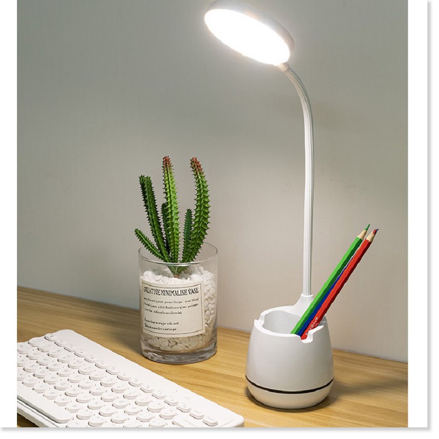 Đèn học SALE ️ Đèn led để bàn học sạc USB có hộp đựng bút 9498