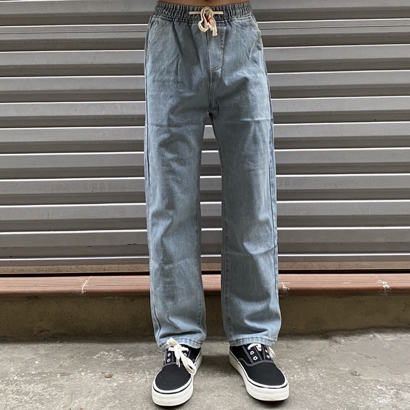 NEW - QUẦN JEANS ỐNG SUÔNG CẠP CHUN SIÊU ĐẸP, DỄ MẶC