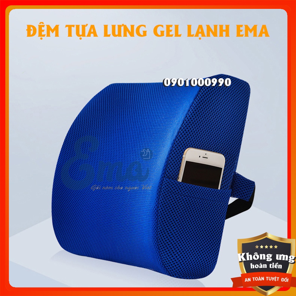 [CÓ GEL LẠNH] Gối tựa lưng chống đau mỏi thắt lưng Ema cho dân văn phòng, lái xe