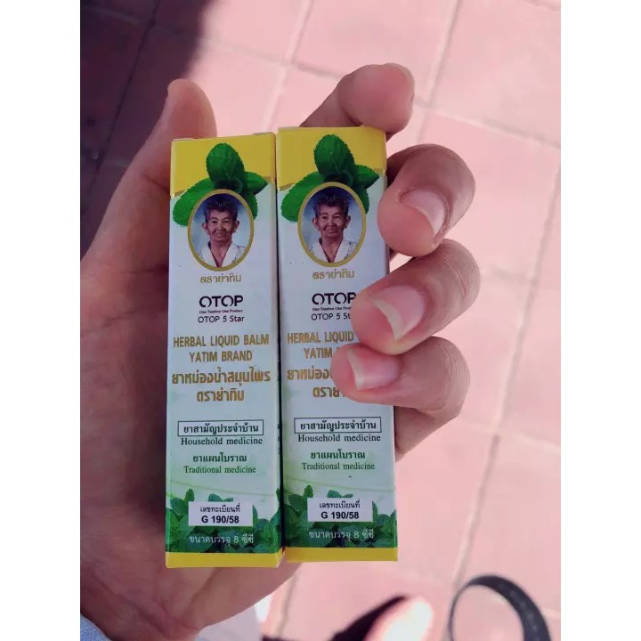 [𝗦𝗔𝗟𝗘]..::Lốc 12 Chai Dầu Gió Lăn 25 Vị Thảo Dược OTOP - Herbal Liquid Balm Yatim Brand Thái Lan «8cc» #2