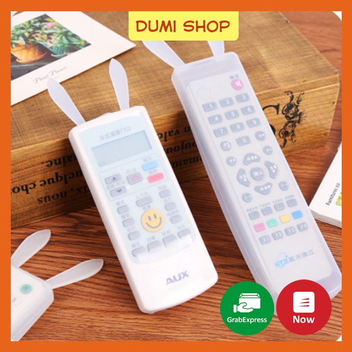 Bộ 2 Bọc Remote Tivi, Điều Hòa Bằng Nhựa Silicon Dẻo Trong Suốt Hình Tai Thỏ - Dumi Shop