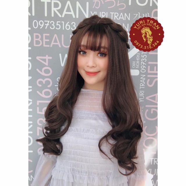 Tóc bộ siêu cấp YuriTran (xoăn đuôi nhỏ 50 socola tết tóc)