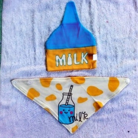 Bộ khăn và mũ cotton MILK cho bé sơ sinh chất dày dặn cực đẹp (Hoàn hàng nếu sản phẩm khác mô tả)