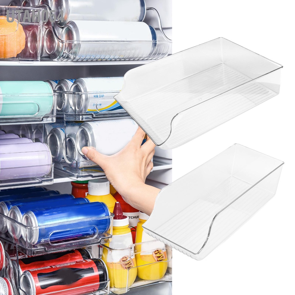 [Hàng Sẵn] Hộp Đựng Lon Nước Tủ Lạnh Thiết Kế Dạng Khay Bằng nhựa BPA đa năng Tiết kiệm không gian Bền bỉ Có thể lưu trữ【Utah054】