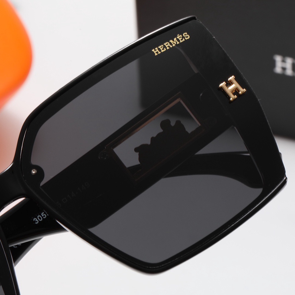 HERMES Kính Mát Phân Cực Gọng Vuông Chống Tia UV400 Phong Cách Cổ Điển Sang Trọng Dành Cho Cả Nam Và Nữ