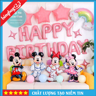 Set Bóng Sinh Nhật Cho Bé Gái Tuổi Chuột Hot 2021, ComBo Trang Trí Tiệc Thôi Nôi Hình Mickey 💕SIÊU ĐẸP💕