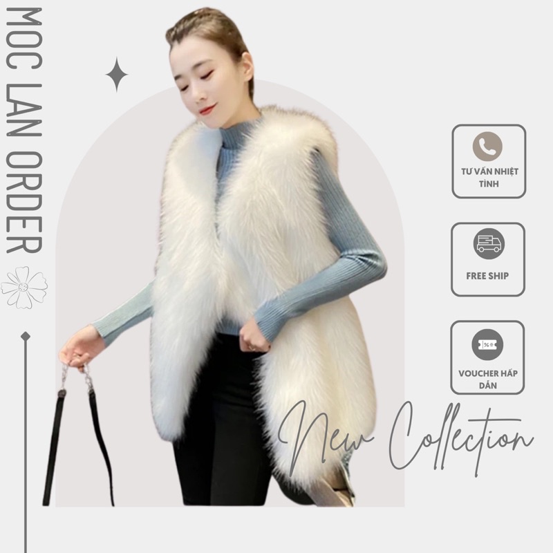 (MộcLan ORDER) áo lông gile dáng dài phối đồ cực dễ