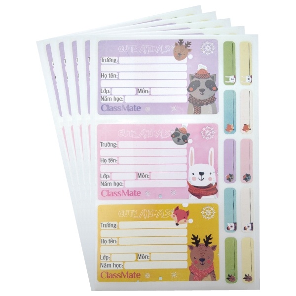 Nhãn Vở Classmate Animal CL-NT219 (Mẫu Màu Giao Ngẫu Nhiên)