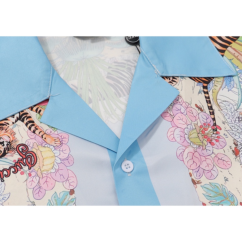 Áo Sơ Mi Nam Tay Ngắn In Họa Tiết Hổ Phong Cách vintage Chất Lượng Cao