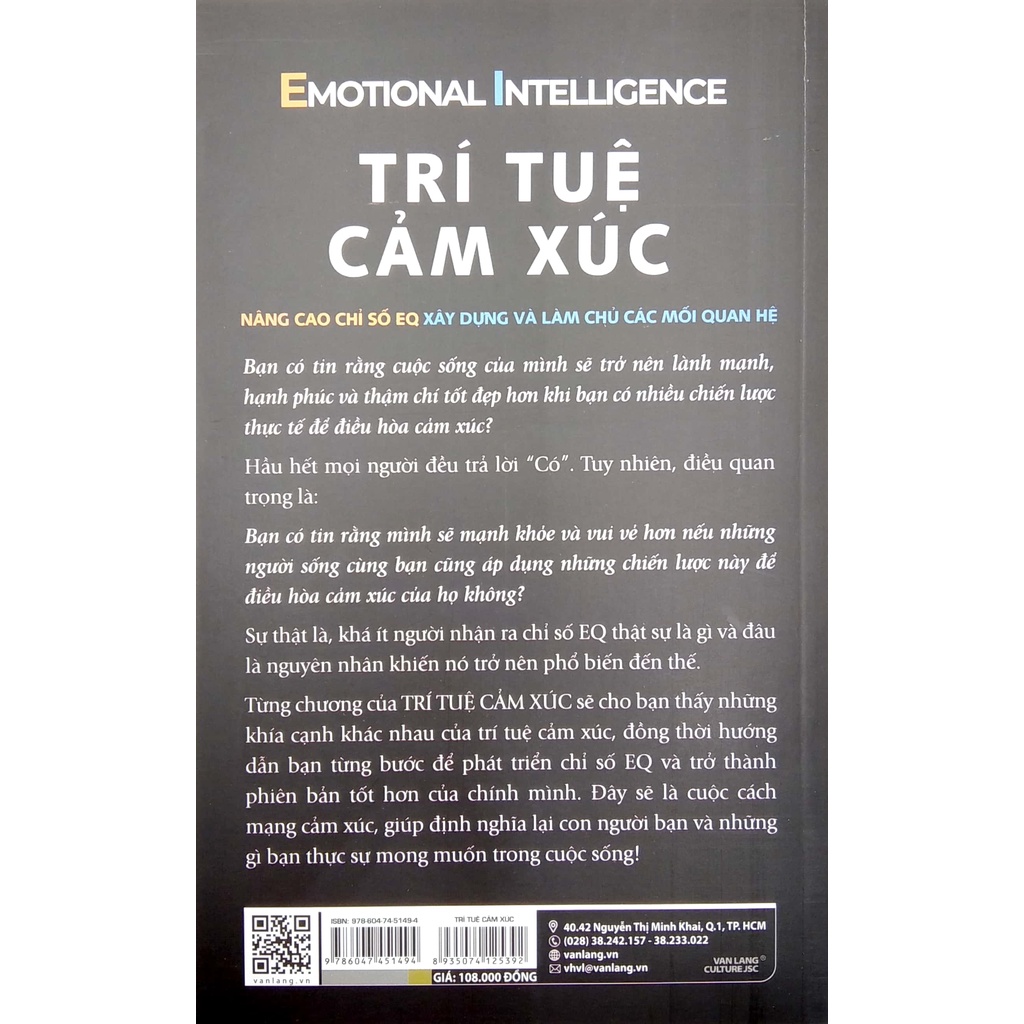 Sách - Trí Tuệ Cảm Xúc - Nâng Cao Chỉ Số EQ - Xây Dựng Và Làm Chủ Các Mối Quan Hệ (IAN TUHOVSKY- Văn Lang)