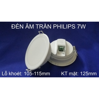 Bộ đèn PHILIPS LED Âm trần Tròn Essential, đèn phillips, downlight phillips- 7W