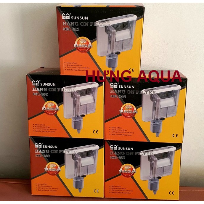 Lọc thác treo bể cá mini SUNSUN HBL 302, 3W - 350L/H tiết kiệm điện (hàng công ty)
