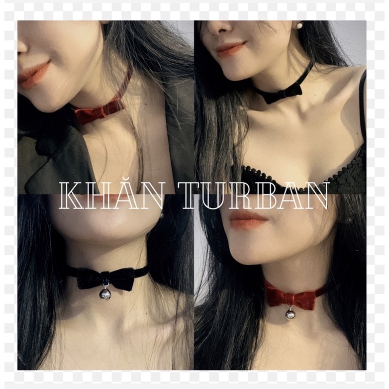 Choker nơ xinh - Vòng cổ nơ dễ thương - Khăn turban