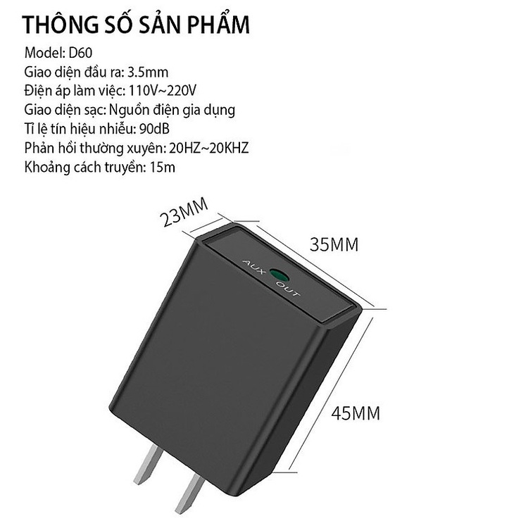 Thiết Bị Nhận Không Dây Bluetooth 5.0 Adapter XYH D60,nhận bluetooth 5.0 D60