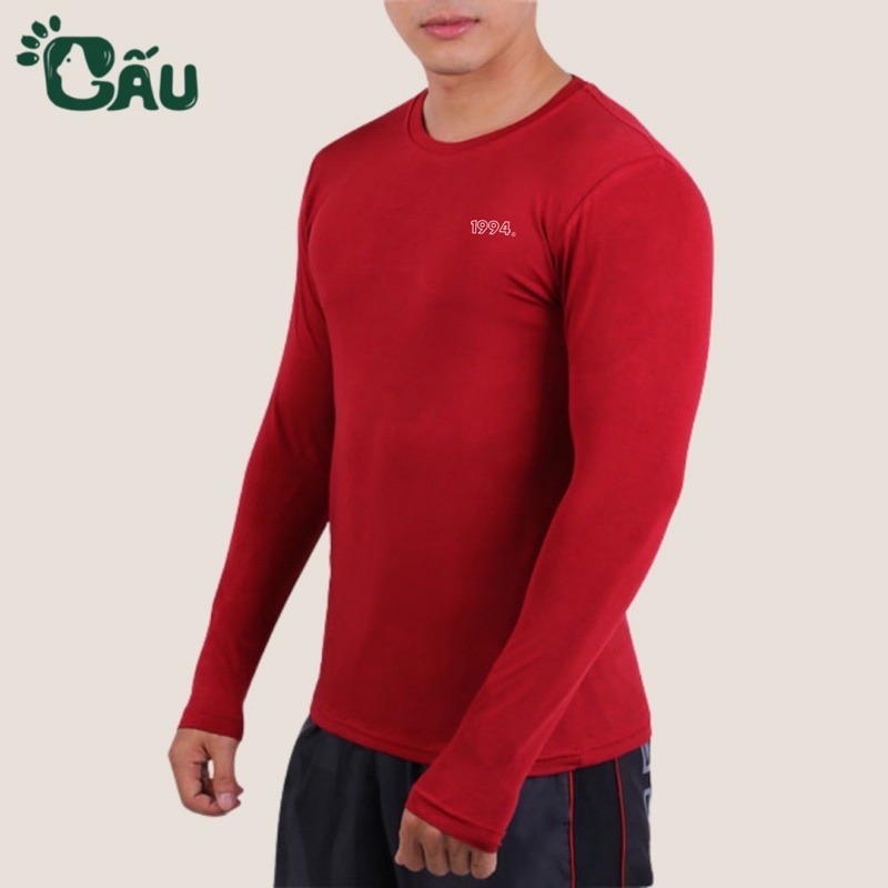 Áo giữ nhiệt thể thao nam Gấu 194 cao cấp, vải thun poly lạnh co dãn siêu tốt, form ôm slimfit - AGN 1994