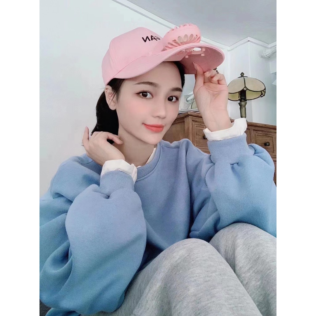 Mũ lưỡi trai gắn quạt thông minh sịn sò phù hợp cả nam và nữ, Quạt mini sạc pin tiện lợi