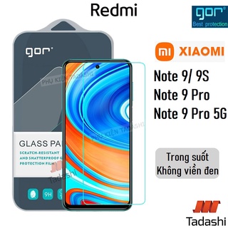 Kính cường lực gor redmi note 9/ note 9 pro/ note 9s/ note 9 pro 5g trong suốt, không viền đen 9h/ vát 2.5d - hãng gor
