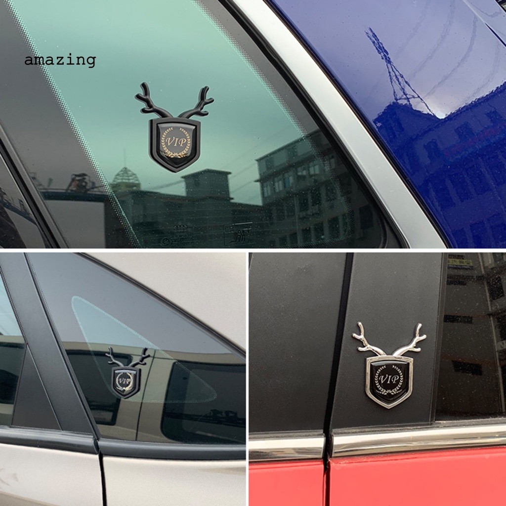 Sticker Logo 3D Hình Nai Sừng Tấm Dùng Để Trang Trí Xe Hơi