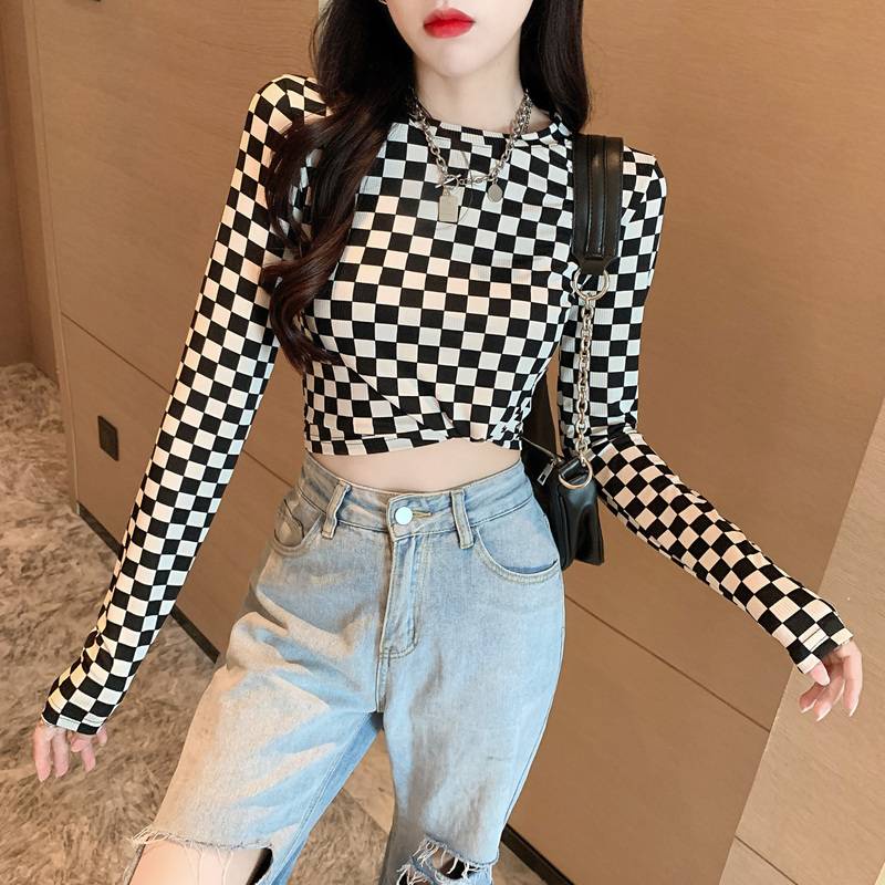 Áo Thun Lửng Tay Dài Phong Cách Hàn Quốc Dành Cho Nữ