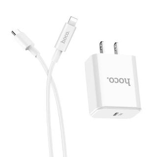 Bộ sạc nhanh pd 18w hoco c71 - bộ sạc kèm cáp type-c to lightning