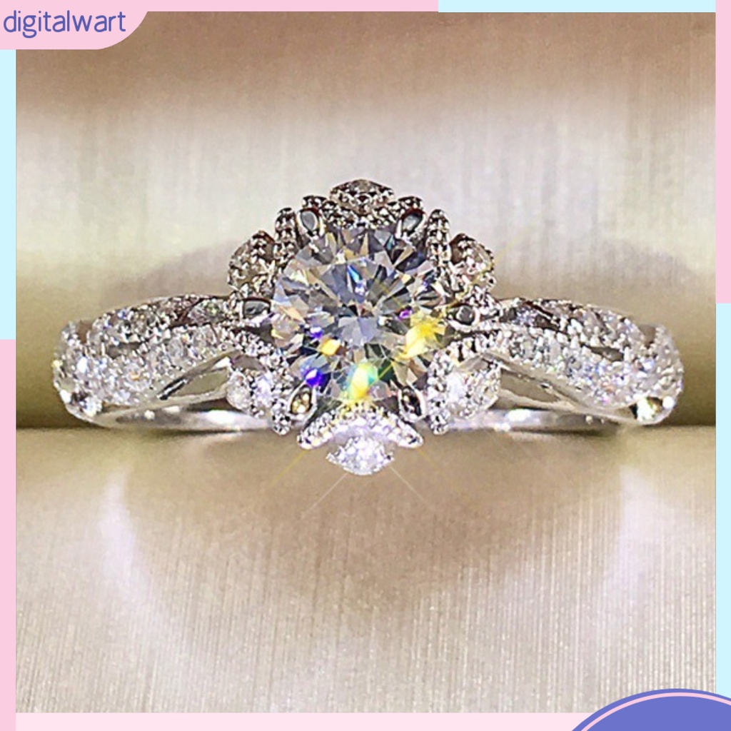 Nhẫn Hợp Kim Hình Hoa Đính Đá Xinh Xắn Cho Nữ