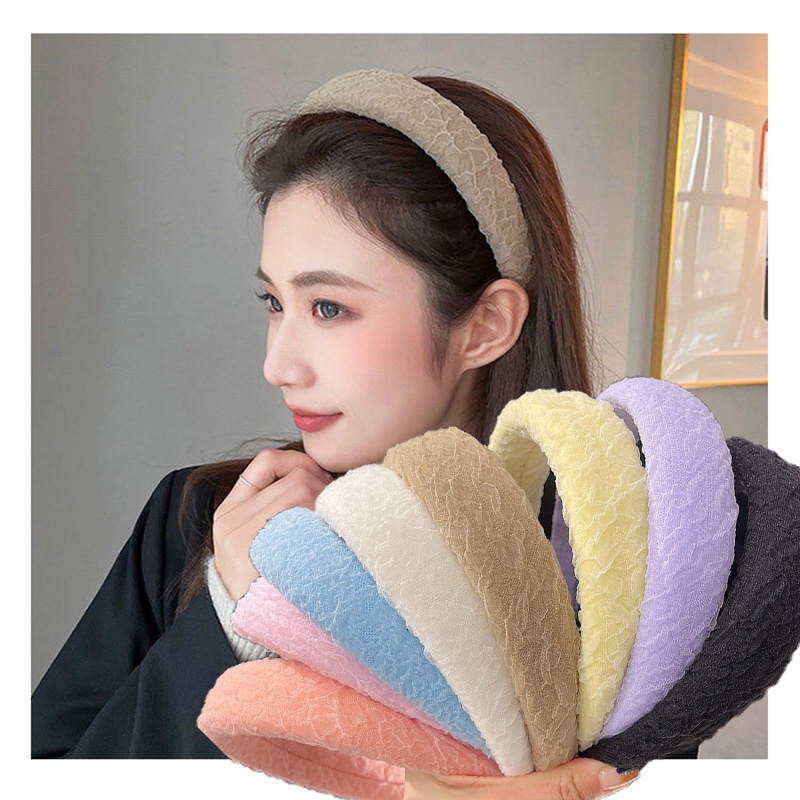 Băng Đô Rửa Mặt Bằng Xốp Lưới Màu Kẹo Phong Cách Hàn Quốc Mới Cho Nữ