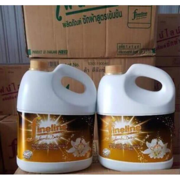 NƯỚC GIẶT FINELINE 3000ML THÁI LAN MÀU VÀNG ĐEN TEM CHỐNG HÀNG GIẢ ( 1 đơn đặt tối đa 2 can)